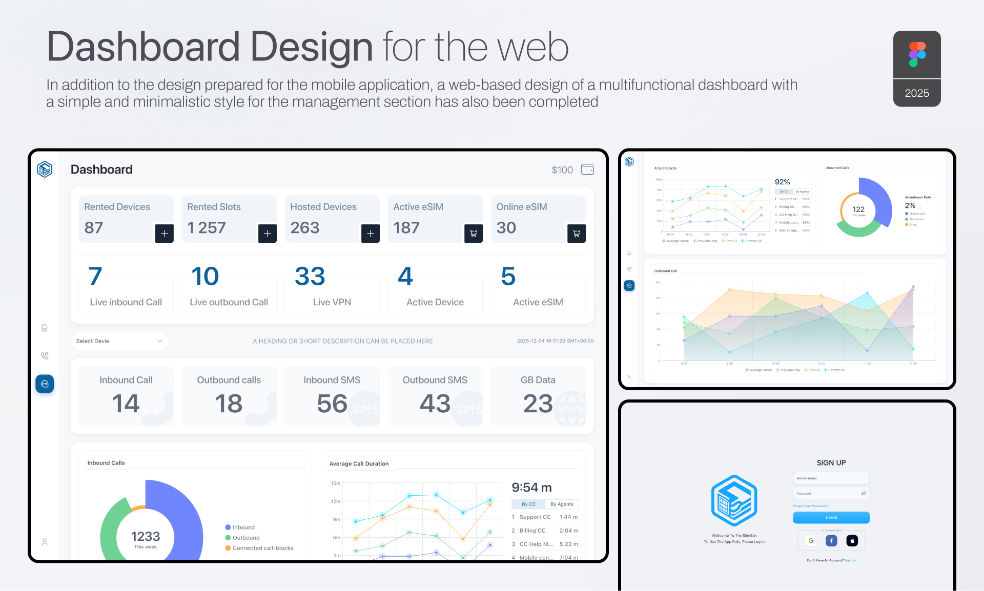 OneSimBox Web Dashboard UI/UX Design